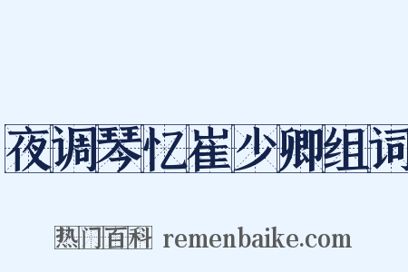 夜调琴忆崔少卿组词是什么意思的图片